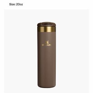 Stanley Tan Travel Mug with Gold Accent
